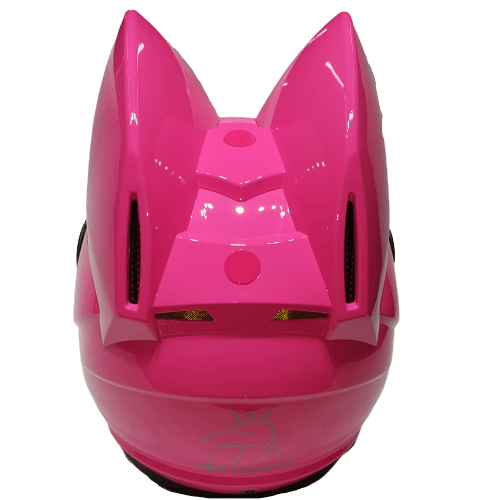 nitrinos neko cat pink helmet back