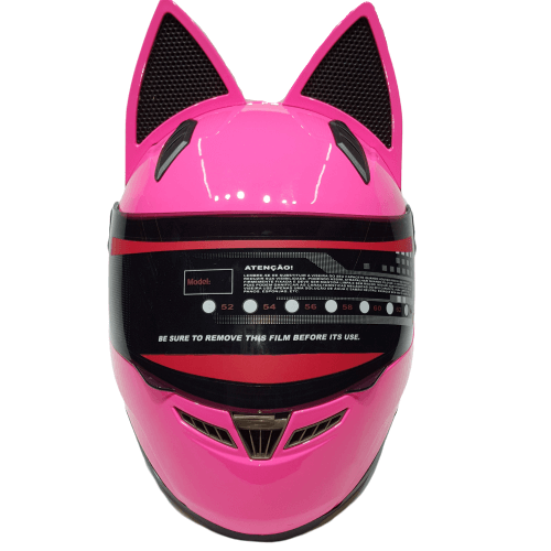 nitrinos neko cat pink helmet front