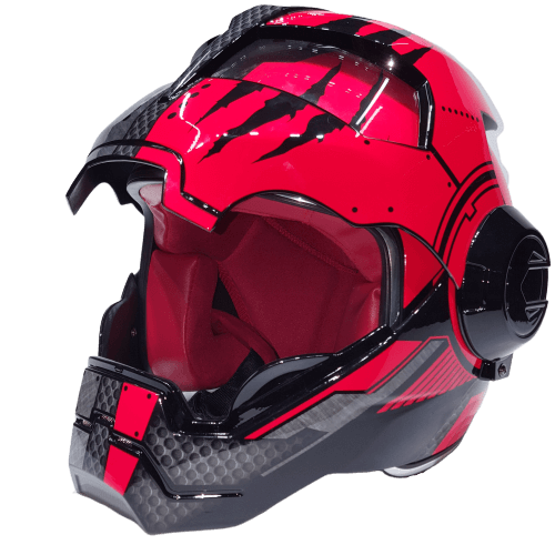 soman iron man helmet open show red