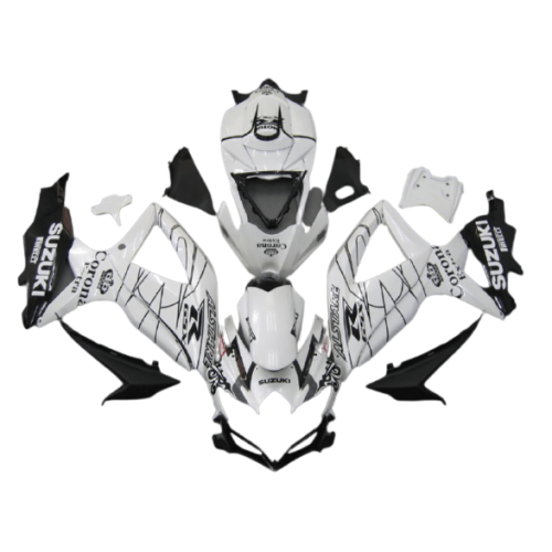 FULL FAIRING ΣΕΤ ΠΛΑΣΤΙΚΑ SUZUKI GSXR600/750 2008-2010 ΑΣΠΡΟ-ΜΑΥΡΟ CORONA