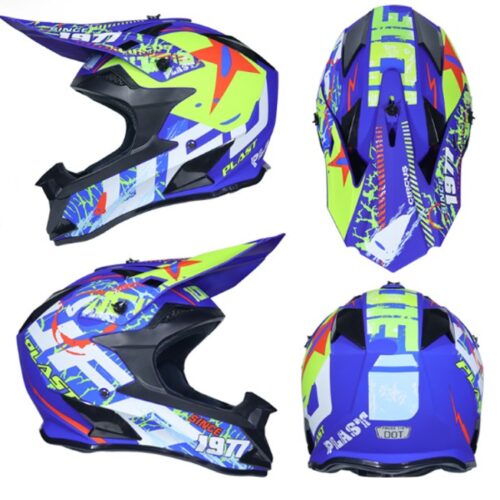 ΚΡΑΝΟΣ MOTOCROSS UFO PLAST ΜΠΛΕ-ΛΕΥΚΟ-FLUO