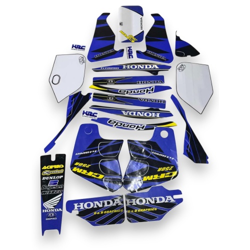 ΣΕΤ ΑΥΤΟΚΟΛΛΗΤΑ FAIRING HONDA CRM 250R FX ΜΠΛΕ-ΜΑΥΡΟ