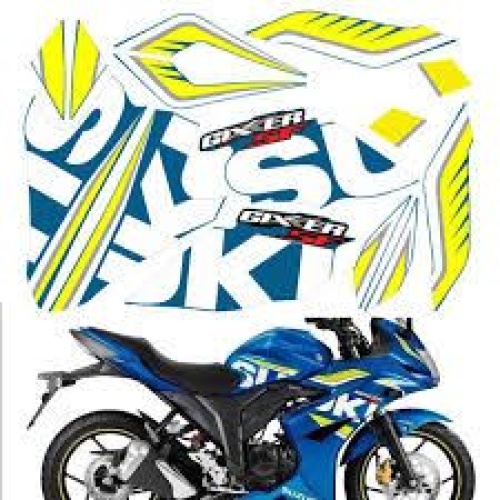 ΣΕΤ ΑΥΤΟΚΟΛΛΗΤΑ FAIRING GSX150F GIXXER ΜΠΛΕ-FLUO
