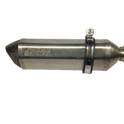 ΣΕΤ ΕΞΑΤΜΙΣΕΩΝ RACEGUNS HEXAGON SUZUKI GSXR1300 1999-2007 ΑΣΗΜΙ ΜΕ CARBON ΤΕΛΕΙΩΜΑ - Image 2