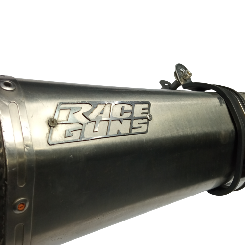 ΣΕΤ ΕΞΑΤΜΙΣΕΩΝ RACEGUNS HEXAGON SUZUKI GSXR1300 1999-2007 ΑΣΗΜΙ ΜΕ CARBON ΤΕΛΕΙΩΜΑ - Image 4