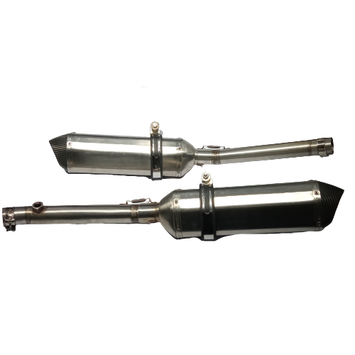 ΣΕΤ ΕΞΑΤΜΙΣΕΩΝ RACEGUNS HEXAGON SUZUKI GSXR1300 1999-2007 ΑΣΗΜΙ ΜΕ CARBON ΤΕΛΕΙΩΜΑ - Image 8