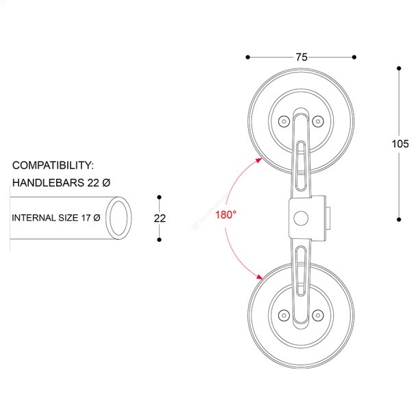 Καθρέπτες Barracuda "SKIN-R BAR END" (ζεύγος) - Image 3