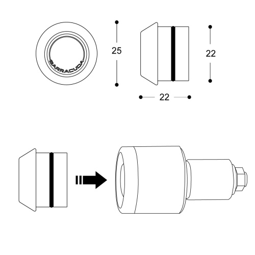 Αντίβαρα αλουμινίου Barracuda B-LED με φλας μαύρα - Image 6