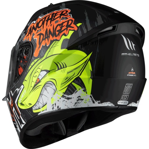 ΚΡΑΝΟΣ FULL FACE STINGER B DANGER A1 MATT FLUO ΠΟΡΤΟΚΑΛΙ S - Image 3