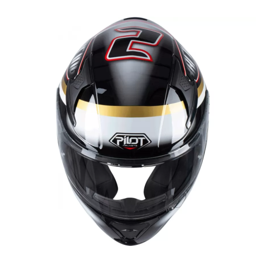 ΚΡΑΝΟΣ PILOT FULL FACE SNAKE SV RACING ΜΑΥΡΟ / ΧΡΥΣΟ / ΚΟΚΚΙΝΟ - Image 2