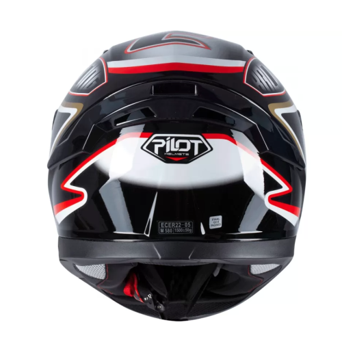 ΚΡΑΝΟΣ PILOT FULL FACE SNAKE SV RACING ΜΑΥΡΟ / ΧΡΥΣΟ / ΚΟΚΚΙΝΟ - Image 3