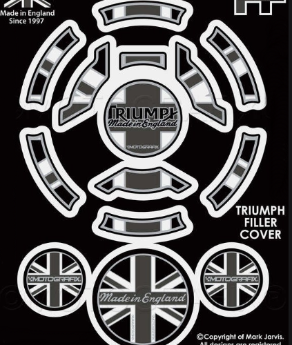 ΑΥΤΟΚΟΛΛΗΤΟ ΤΑΠΑ ΒΕΝΖΙΝΗΣ TRIUMPH 2018 ON UNION JACK ΜΑΥΡΟ ΓΚΡΙ