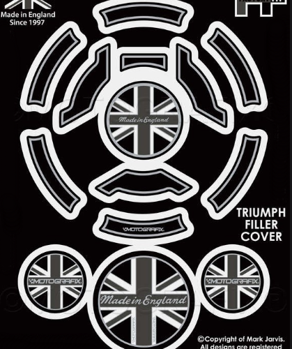 ΑΥΤΟΚΟΛΛΗΤΟ ΤΑΠΑ ΒΕΝΖΙΝΗΣ TRIUMPH 2018 ON UNION JACK ΜΑΥΡΟ ΓΚΡΙ