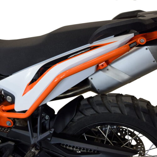 Αριστερά πίσω κάγκελα προστασίας KTM 890 Adventure / 890 Adventure R / 790 Adventure / 790 Adventure R (2019-2023) πορτοκαλί