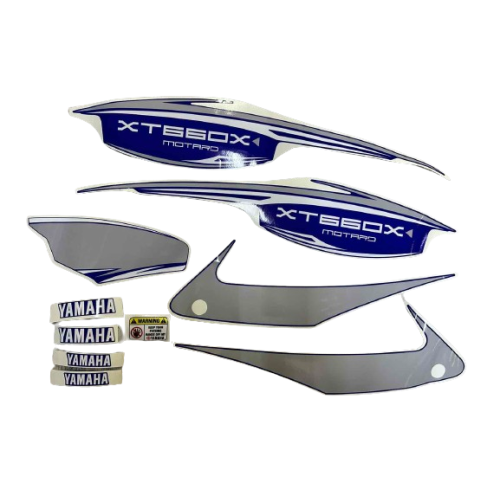 ΣΕΤ ΑΥΤΟΚΟΛΛΗΤΑ FAIRING YAMAHA XT660X MOTARD 2007-2016 ΑΣΗΜΙ-ΜΠΛΕ