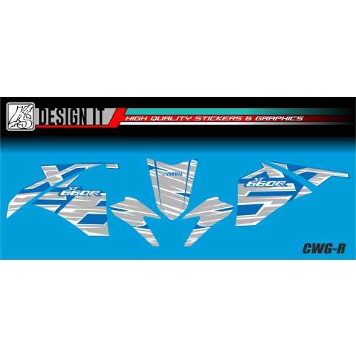 ΣΕΤ ΑΥΤΟΚΟΛΛΗΤΑ FAIRING YAMAHA XT660 2004-2016 ΜΠΛΕ - Image 3