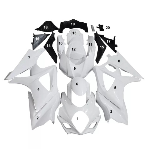 FAIRING ΜΕΜΟΝΩΜΕΝΑ ΤΕΜΑΧΙΑ ΠΛΑΣΤΙΚΑ SUZUKI GSXR1000 2007-2008 ΑΒΑΦΑ