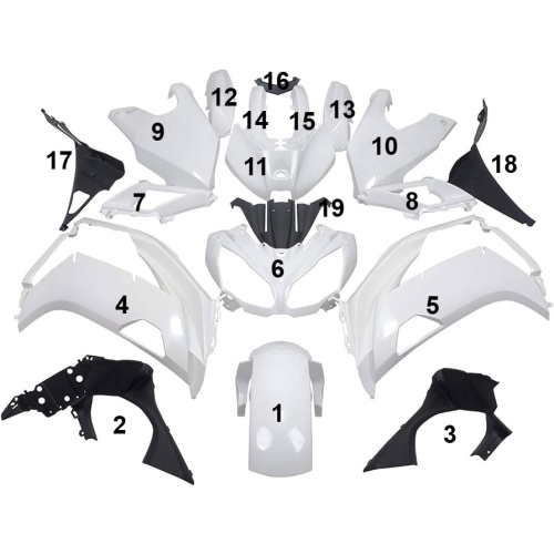 FAIRING ΜΕΜΟΝΩΜΕΝΑ ΤΕΜΑΧΙΑ ΠΛΑΣΤΙΚΑ ABS KAWASAKI NINJA 650/ EX650 2012-2016 ΑΒΑΦΑ