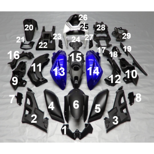 FAIRING ΜΕΜΟΝΩΜΕΝΑ ΤΕΜΑΧΙΑ ΠΛΑΣΤΙΚΑ ABS YAMAHA MT-125 2015 ΑΒΑΦΑ