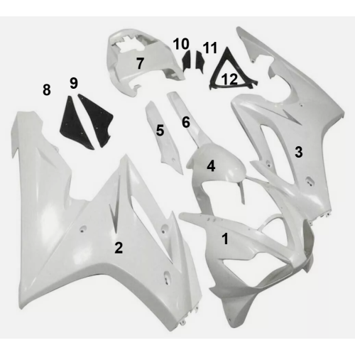 FAIRING ΜΕΜΟΝΩΜΕΝΑ ΤΕΜΑΧΙΑ ΠΛΑΣΤΙΚΑ TRIUMPH DAYTONA 675 D675 2006-2008 ΑΒΑΦΑ