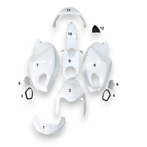 FAIRING ΜΕΜΟΝΩΜΕΝΑ ΤΕΜΑΧΙΑ ΠΛΑΣΤΙΚΑ ABS DUCATI MONSTER 696 796 1100 S EVO ΑΒΑΦΑ