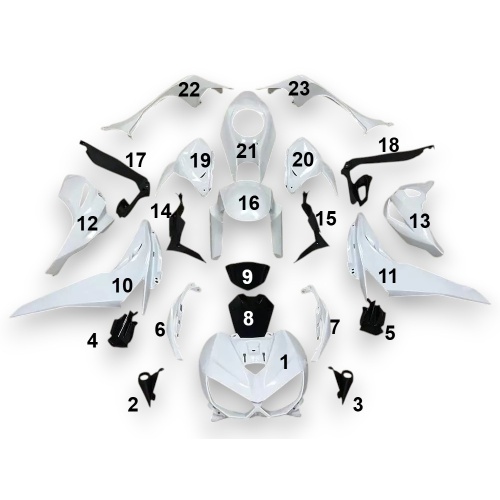 FAIRING ΜΕΜΟΝΩΜΕΝΑ ΤΕΜΑΧΙΑ ΠΛΑΣΤΙΚΑ ABS KAWASAKI Z1000 2014 ΑΒΑΦΑ