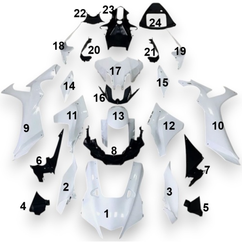 FAIRING ΜΕΜΟΝΩΜΕΝΑ ΤΕΜΑΧΙΑ ΠΛΑΣΤΙΚΑ YAMAHA YZF R1 2020-2023 ΑΒΑΦΑ