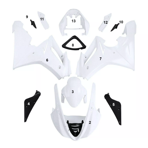 FAIRING ΜΕΜΟΝΩΜΕΝΑ ΤΕΜΑΧΙΑ ΠΛΑΣΤΙΚΑ TRIUMPH DAYTONA 675 2009-2012 ΑΒΑΦΑ