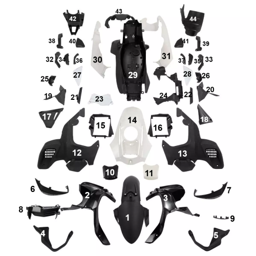 FAIRING ΜΕΜΟΝΩΜΕΝΑ ΤΕΜΑΧΙΑ ΠΛΑΣΤΙΚΑ ABS BMW R1200GS ADV 2012-2018 ΑΒΑΦΑ