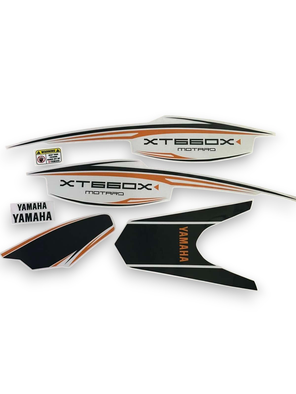 ΣΕΤ ΑΥΤΟΚΟΛΛΗΤΑ FAIRING YAMAHA XT660X MOTARD 2007-2016 ΠΟΡΤΟΚΑΛΙ-ΜΑΥΡΟ-ΑΣΠΡΟ - Image 2