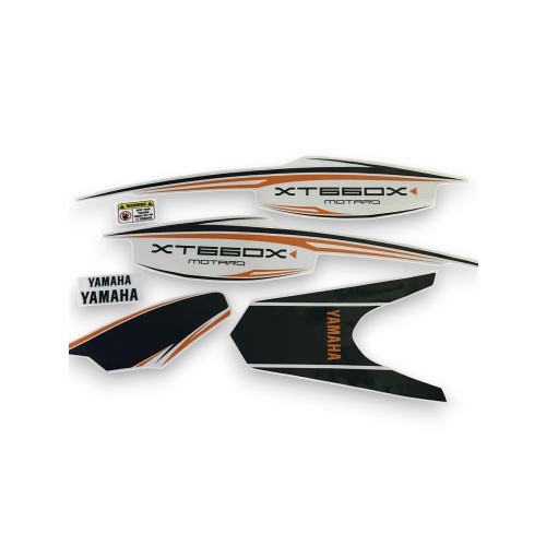 ΣΕΤ ΑΥΤΟΚΟΛΛΗΤΑ FAIRING YAMAHA XT660X MOTARD 2007-2016 ΠΟΡΤΟΚΑΛΙ-ΜΑΥΡΟ-ΑΣΠΡΟ