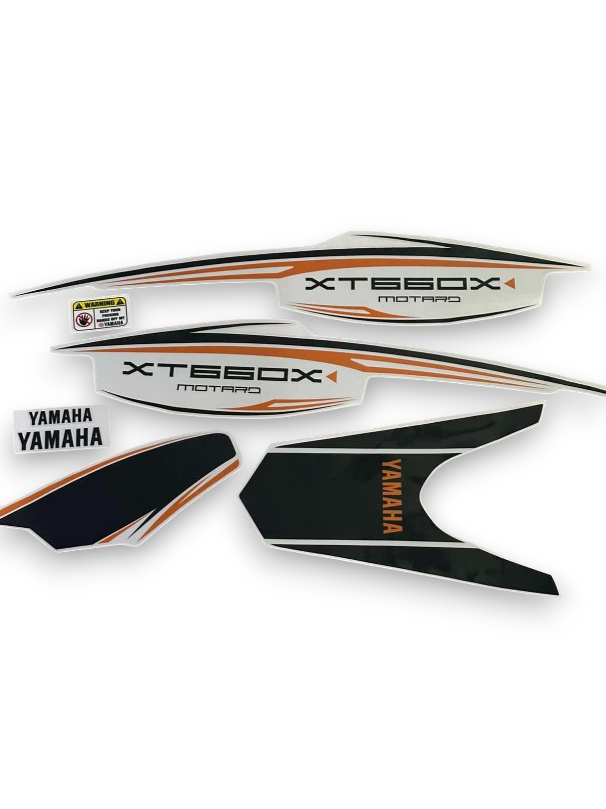 ΣΕΤ ΑΥΤΟΚΟΛΛΗΤΑ FAIRING YAMAHA XT660X MOTARD 2007-2016 ΠΟΡΤΟΚΑΛΙ-ΜΑΥΡΟ-ΑΣΠΡΟ
