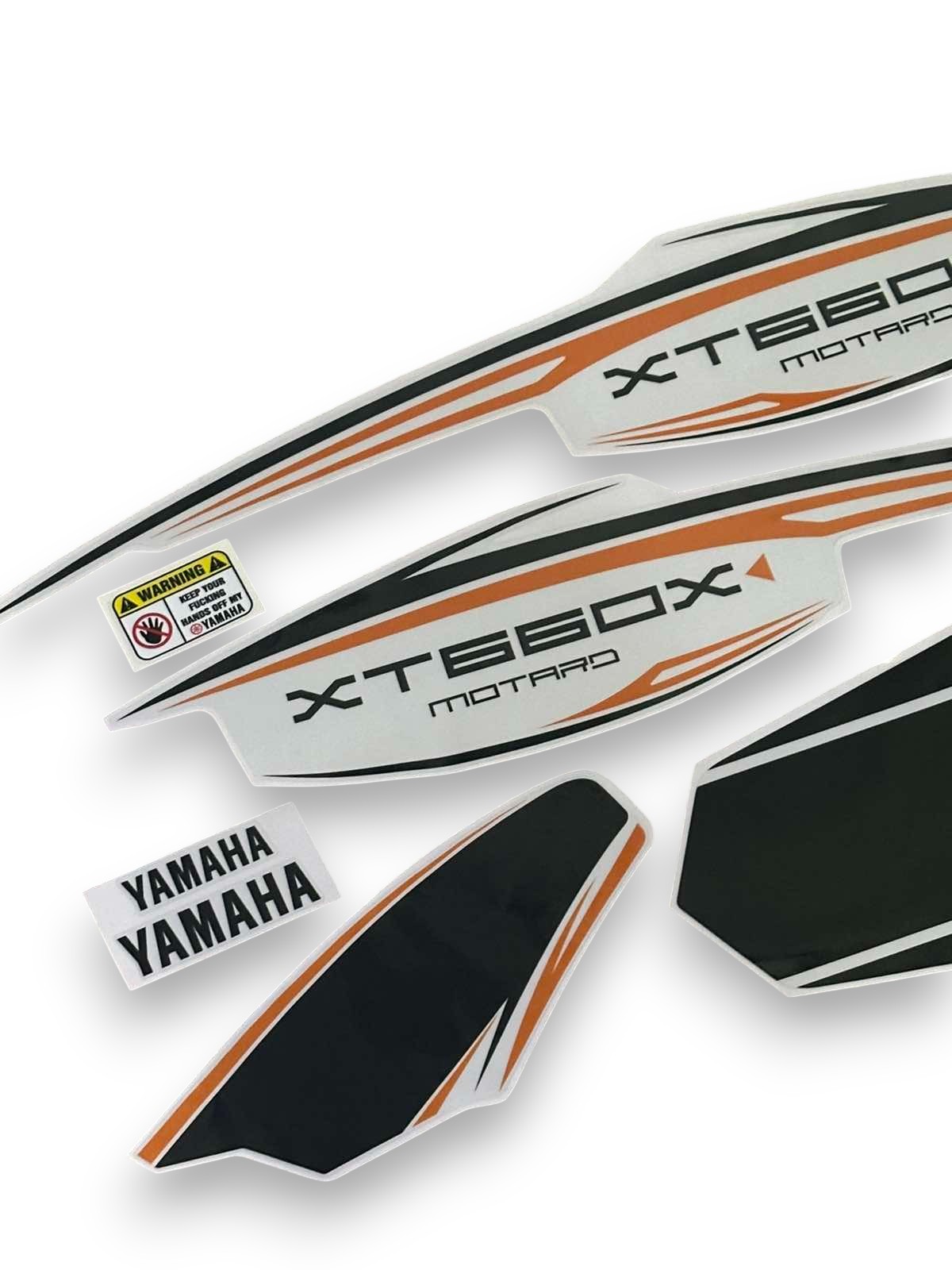 ΣΕΤ ΑΥΤΟΚΟΛΛΗΤΑ FAIRING YAMAHA XT660X MOTARD 2007-2016 ΠΟΡΤΟΚΑΛΙ-ΜΑΥΡΟ-ΑΣΠΡΟ - Image 5