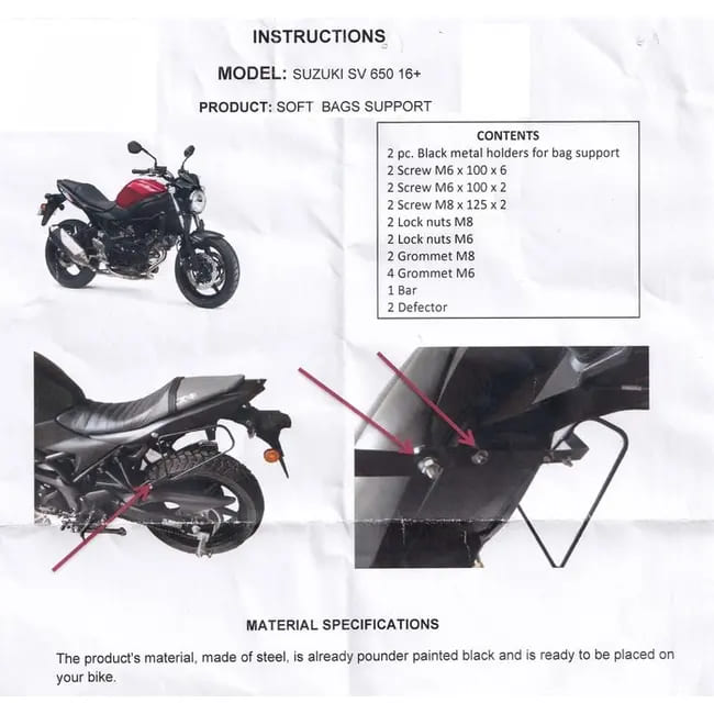 ΒΑΣΕΙΣ ΓΙΑ ΒΑΛΙΤΣΕΣ SUZUKI SV650 2016-2020 - Image 3